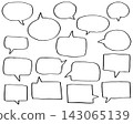 A set of hand-drawn speech bubble illustrations 143065139