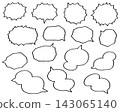 A set of hand-drawn speech bubble illustrations 143065140