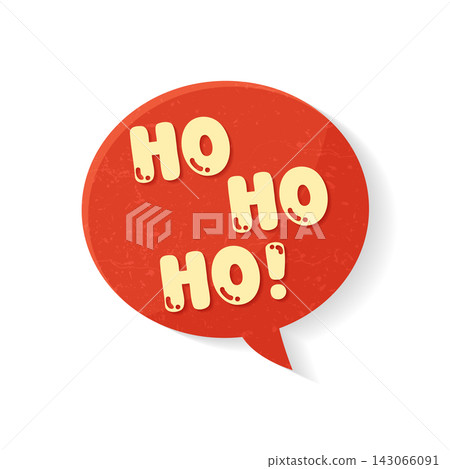 santa claus laughter text badge with red speech bubble vector design. santa claus laughter text badge with red speech bubble vector design. 143066091