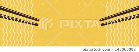 asian food horizontal banner with noodles and copy space vector illustration. asian food horizontal banner with noodles and copy space vector illustration. 143066098