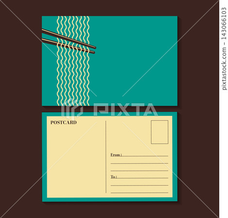 asian food postcard template with noodles vector illustration. asian food postcard template with noodles vector illustration. 143066103
