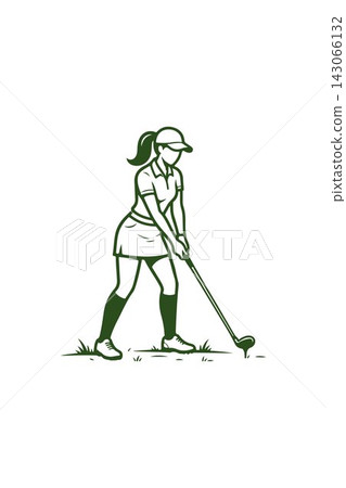 Professional Woman Golfer Vector Design Template Professional Woman Golfer Vector Design Template 143066132