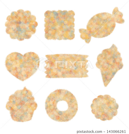 A set of hand-drawn confectionery-themed label templates. A set of hand-drawn confectionery-themed label templates. 143066261