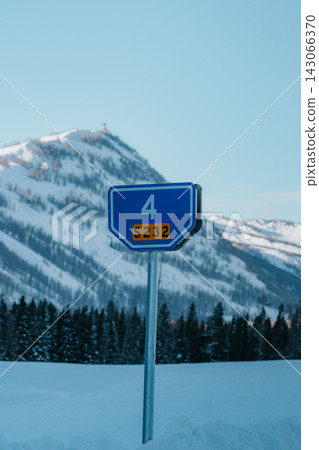 Sign for Provincial Highway 232 on the side of a snowy road Sign for Provincial Highway 232 on the side of a snowy road 143066370