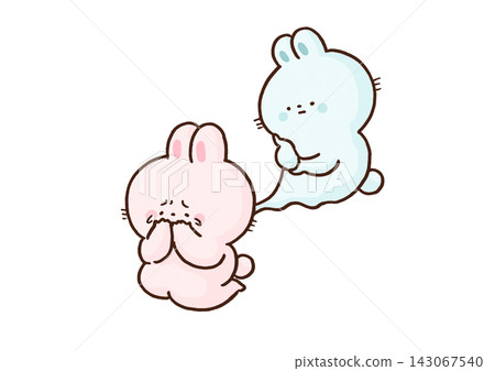 A rabbit, having left its body to observe itself while it cries (depersonalization/dissociative disorder) A rabbit, having left its body to observe itself while it cries (depersonalization/dissociative disorder) 143067540