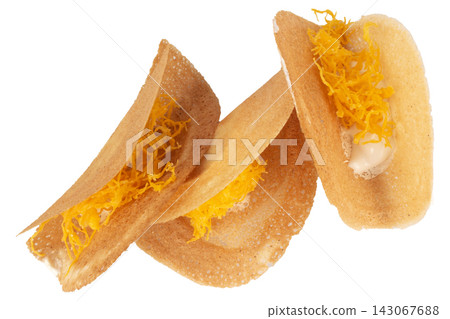 Thai Crispy Crepes isolated on white background 143067688