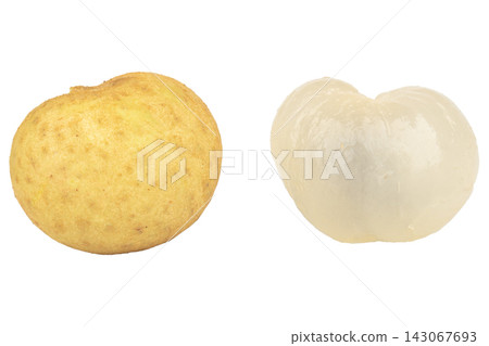 longan fruit isolated on white background single peel longan fruit isolated on white background single peel 143067693