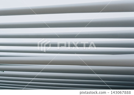 Abstract metal slats and roof structure 143067888