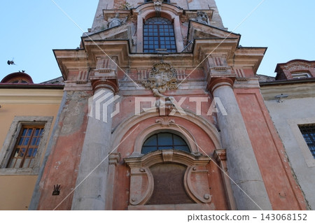 Historic Holy Trinity Church Baroque Facade in Kamianets Podilskyi Ukraine Historic Holy Trinity Church Baroque Facade in Kamianets Podilskyi Ukraine 143068152