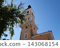 Historic Town Hall Clock Tower in Old Town of Kamianets Podilskyi Ukraine 143068154