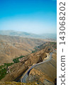 Scenic Highland Pass With Curving Road and Dry Hills 143068202