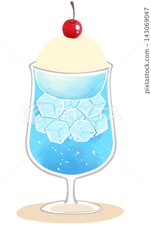 Illustration of a light blue cream soda Illustration of a light blue cream soda 143069047