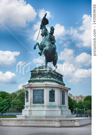The Archduke Karl Equestrian Statue stands proudly in Vienna, Austria. The Archduke Karl Equestrian Statue stands proudly in Vienna, Austria. 143069698