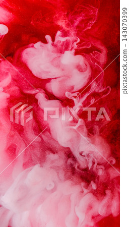 Steam paint splash. Mix color cloud. Defocused red pink fog particles smoke water art spreading on acrylic bright abstract background. Steam paint splash. Mix color cloud. Defocused red pink fog particles smoke water art spreading on acrylic bright abstract background. 143070399