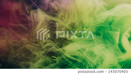 Haze splash. Underwater ink drop. Defocused green color glitter spreading cloud water vibrant acrylic art fluid on abstract background. Haze splash. Underwater ink drop. Defocused green color glitter spreading cloud water vibrant acrylic art fluid on abstract background. 143070403