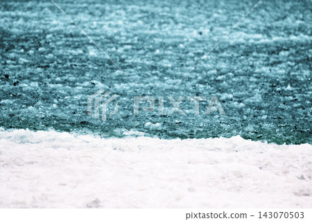 first low hummocks of rolled ice on edge of sea first low hummocks of rolled ice on edge of sea 143070503