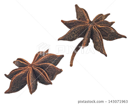 Star anise spice isolated on white background with clipping path Star anise spice isolated on white background with clipping path 143071963