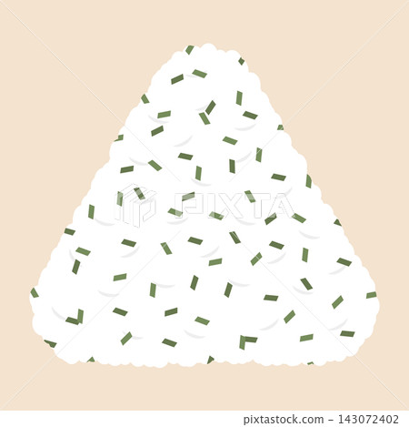 An illustration of a triangular rice ball mixed with furikake (rice seasoning). An illustration of a triangular rice ball mixed with furikake (rice seasoning). 143072402