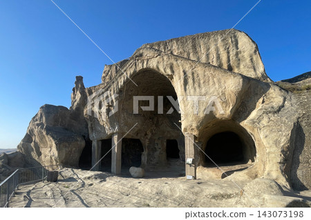 Archaeologic underground town in Georgian mountain. Uplistsikhe, Georgia 143073198