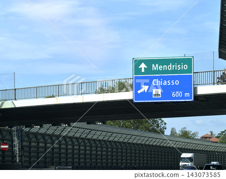 Driving on Italian autostrada signs Driving on Italian autostrada signs 143073585