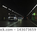 Gotthard Tunnel traffic flows at night 143073659