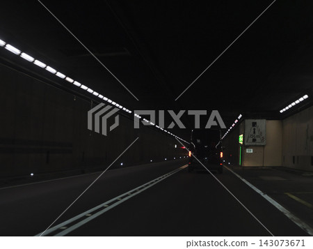 Night drive through Gotthard Tunnel Night drive through Gotthard Tunnel 143073671