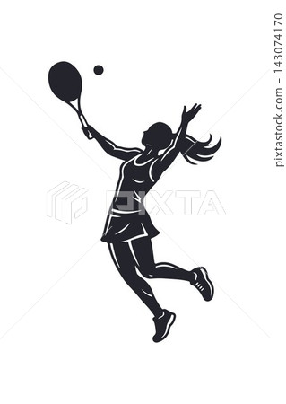 Woman Playing Tennis Vector Design Template 143074170