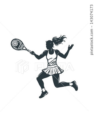 Female Tennis Athlete Vector Design Template Female Tennis Athlete Vector Design Template 143074173