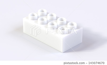 Bright White Construction Plastic Lego Brick Block Isolated on White Background Bright White Construction Plastic Lego Brick Block Isolated on White Background 143074670