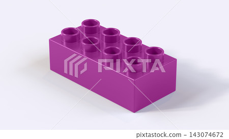 Dark Purple Plastic Construction Lego Brick Block Isolated on White Background Dark Purple Plastic Construction Lego Brick Block Isolated on White Background 143074672