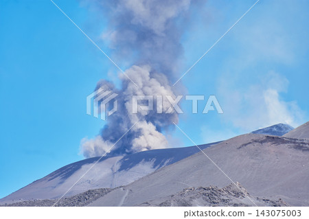 Impressive eruption of Mount Etna in Sicily, expelling a large column of dark ash Impressive eruption of Mount Etna in Sicily, expelling a large column of dark ash 143075003