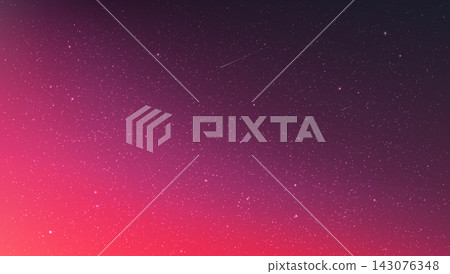 Space background with glowing stars. Color gradient with shooting stars. Realistic cosmic wallpaper for poster, branding, technology or modern design. Vector illustration Space background with glowing stars. Color gradient with shooting stars. Realistic cosmic wallpaper for poster, branding, technology or modern design. Vector illustration 143076348