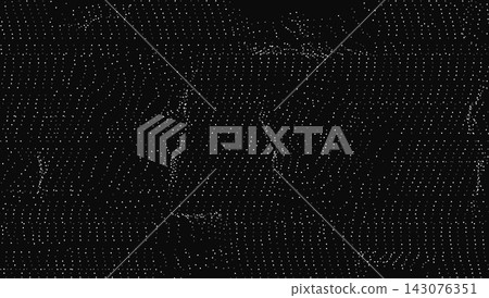 Retro VHS video background. Glitch template with white dots and distorted wave patterns. Futuristic CRT effect for technology, gaming, media, cyber or poster. Vector illustration Retro VHS video background. Glitch template with white dots and distorted wave patterns. Futuristic CRT effect for technology, gaming, media, cyber or poster. Vector illustration 143076351