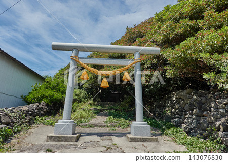 Hegura Island, Stone Torii Gate, Village Shrine Hegura Island, Stone Torii Gate, Village Shrine 143076830