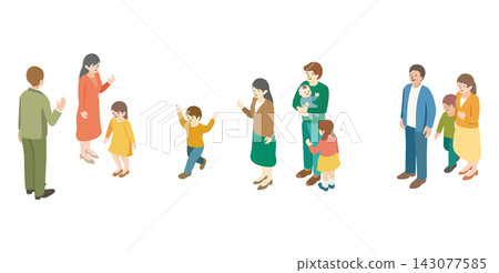 Isometric illustration set of family and people: Parenting, Family, Kids, Community, Design Isometric illustration set of family and people: Parenting, Family, Kids, Community, Design 143077585