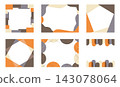 Modern and retro geometric frame design set 143078064