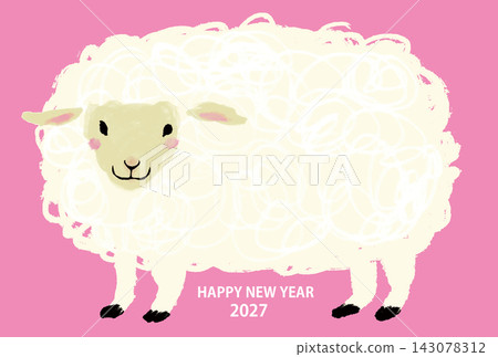 2027年「羊年」新年卡片(粉紅) 2027年「羊年」新年卡片(粉紅) 143078312