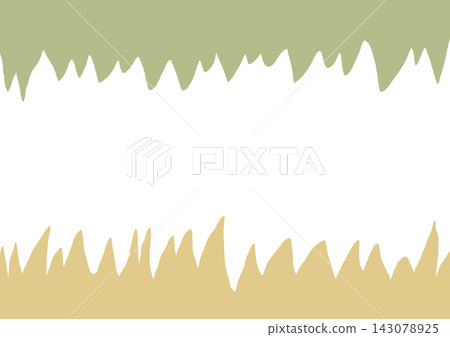 A hand-drawn frame with a transparent jungle background (green and yellow) featuring lush grass at the top and bottom. A hand-drawn frame with a transparent jungle background (green and yellow) featuring lush grass at the top and bottom. 143078925