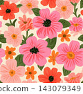 seamless digital print floral allover geometric design 143079349