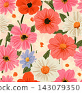 seamless digital print floral allover geometric design 143079350