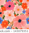 seamless digital print floral allover geometric design 143079351