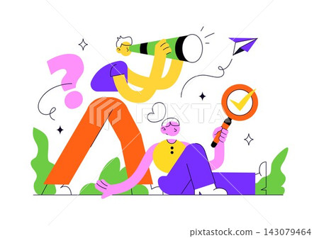 Searching Vector Illustration Featuring People Looking for Information Online, Search Tools, Digital Technology, and Modern Internet Concept Searching Vector Illustration Featuring People Looking for Information Online, Search Tools, Digital Technology, and Modern Internet Concept 143079464