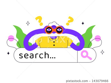 Searching Vector Illustration Featuring People Looking for Information Online, Search Tools, Digital Technology, and Modern Internet Concept Searching Vector Illustration Featuring People Looking for Information Online, Search Tools, Digital Technology, and Modern Internet Concept 143079466