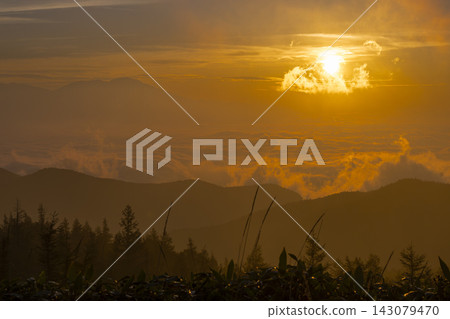 Mountain range and sunrise Mountain range and sunrise 143079470