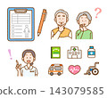 Illustration set of senior nurses thinking about medical care and health | Hospitals and welfare 143079585