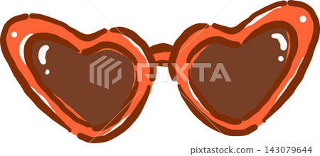 Decorative Retro Heart Shaped Sunglasses Hand Drawn Illustration Decorative Retro Heart Shaped Sunglasses Hand Drawn Illustration 143079644
