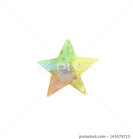 Cute watercolor illustration of colorful stars Cute watercolor illustration of colorful stars 143079723