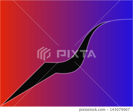 Abstract dynamic swoosh background vector with red to blue gradient, black wave shape accent, modern graphic design for banner, cover, template, editable EPS illustration Abstract dynamic swoosh background vector with red to blue gradient, black wave shape accent, modern graphic design for banner, cover, template, editable EPS illustration 143079907