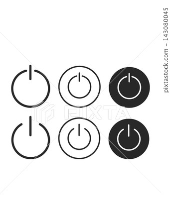 Power Button Icon Set Minimalist Electronics Switch Power Button Icon Set Minimalist Electronics Switch 143080045
