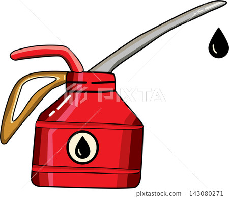 Hand drawn Red Oil Can Illustration Hand drawn Red Oil Can Illustration 143080271